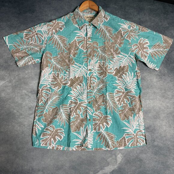 Vintage Cooke Street Shirt Mens Size L Floral Palm Tree Print Hawaiian Beach - Picture 1 of 16